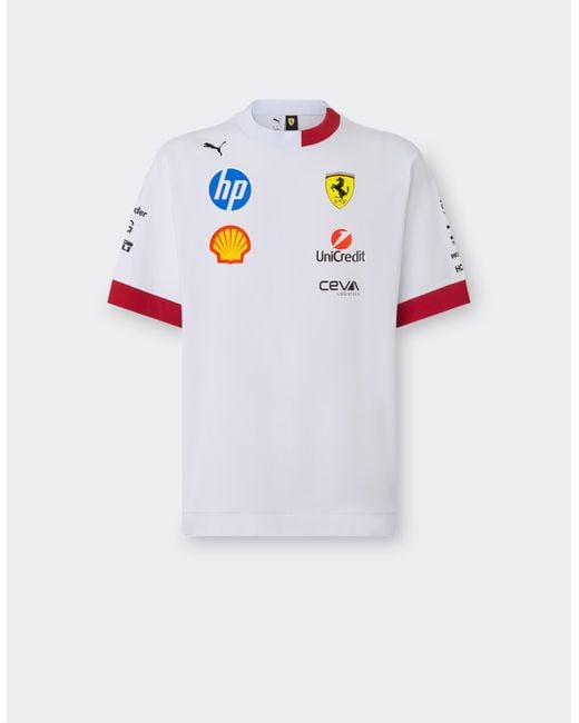 Ferrari White Puma For Scuderia Hp Miami Special Edition T-Shirt for men