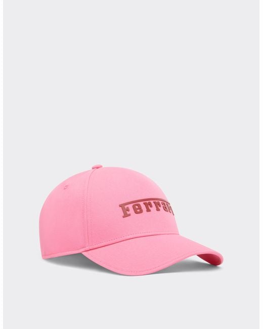 Ferrari Pink Baseball Cap With Rubberized Logo