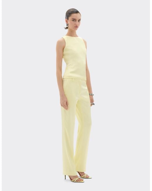 Ferrari Yellow Stretch Satin Top