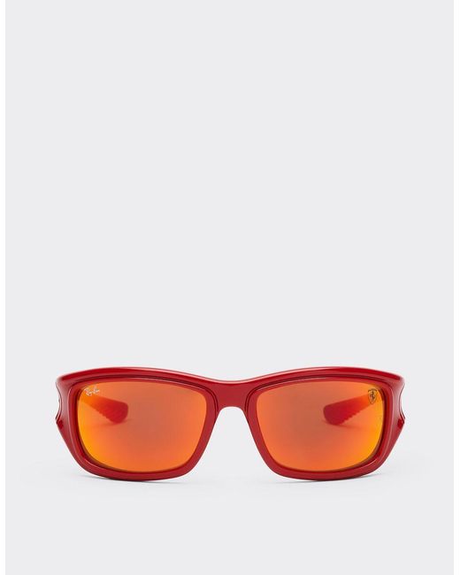 Occhiale Da Sole Ray-ban For Scuderia Rosso/nero Con Lenti Marrone  Specchiato Arancio di Ferrari in Rosa | Lyst