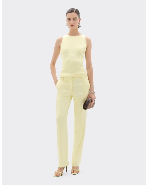 Ferrari Yellow Stretch Satin Top