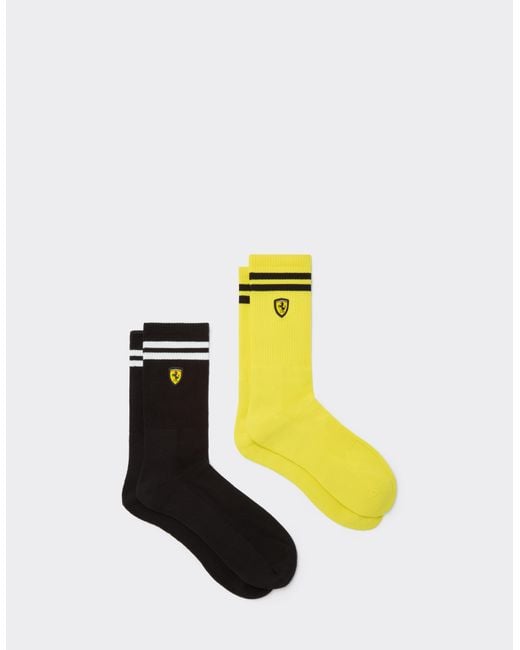 Ferrari White Terry Cloth Sock Set With Scudetto