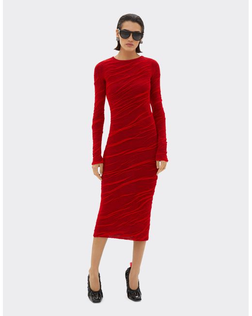 Ferrari Red Knitted Longuette Dress