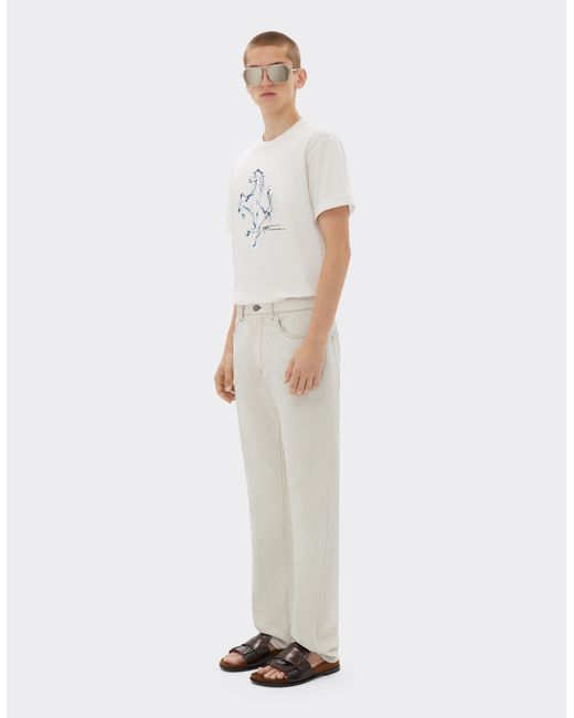 Ferrari White Five-Pocket Denim Trousers for men