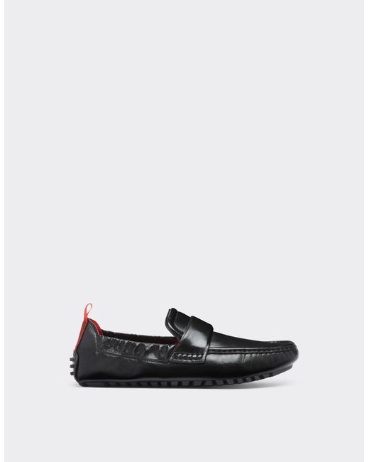 Ferrari White Nappa Leather Driver Shoe for men