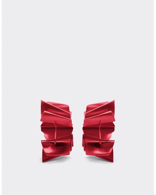 Ferrari Red Metallic Earrings