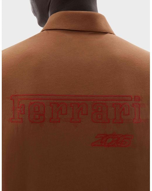 Ferrari Brown Cotton Polo Shirt For The 2026 Monaco Grand Prix for men