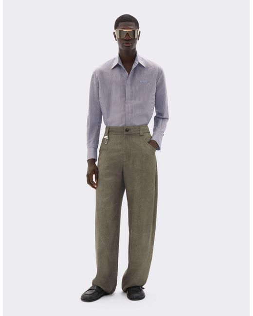 Ferrari Purple Silk-Blend Barré Shirt With Embroidery for men