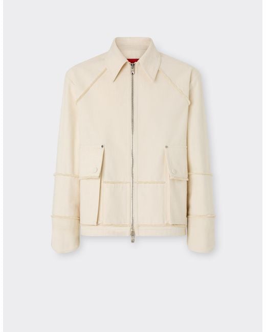 Ferrari Natural Malfilè Cotton Jacket for men