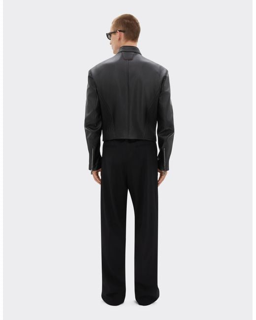 Ferrari Black Biker Jacket for men
