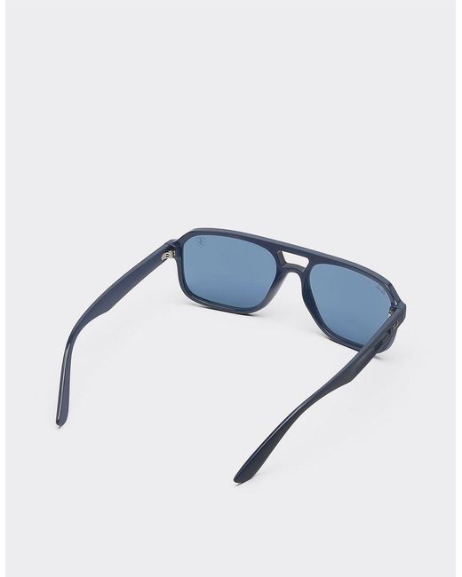 Ferrari Pale Blue Ray-ban For Scuderia Rb4414mf Sunglasses With Blue Lenses