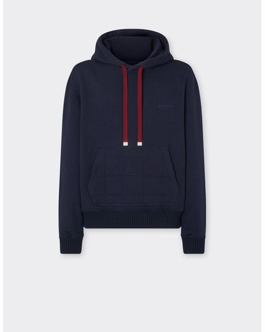 Ferrari Blue Cotton And Cashmere Hoodie for men