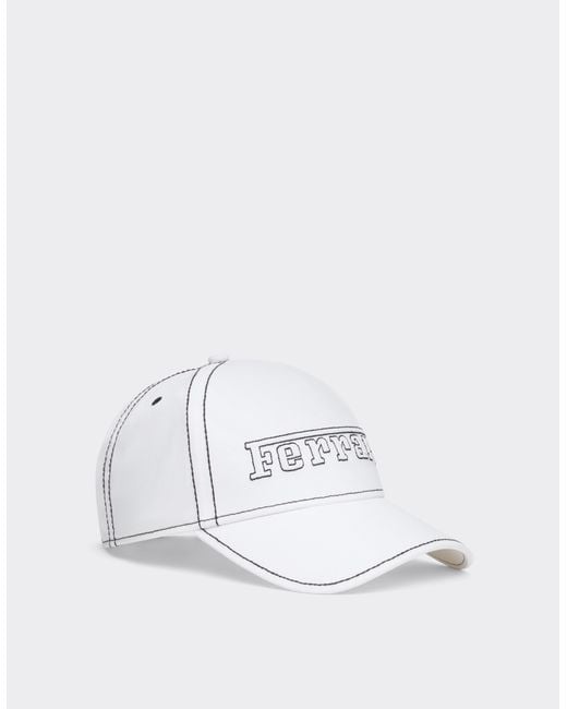 Ferrari White Baseball Cap With Logo