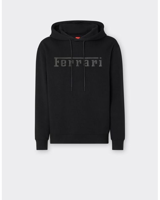 Ferrari Black Scuba Knit Sweatshirt With Contrast Logo