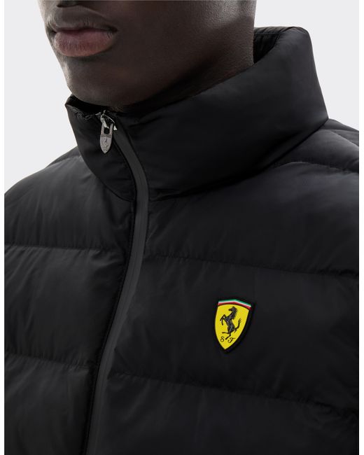 Ferrari Black Quilted Nylon Vest With Scudetto for men