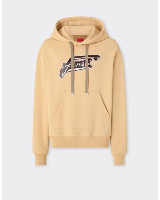 Ferrari Natural Hoodie With Patch for men