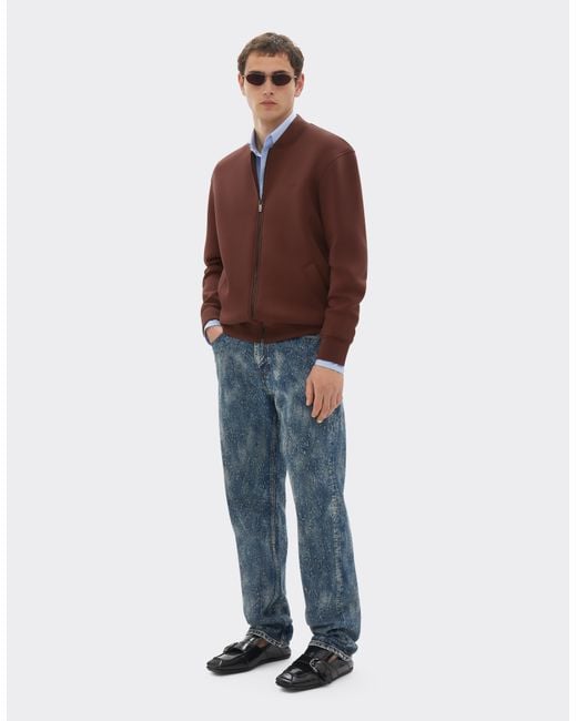 Ferrari Brown Bomber Sweatshirt for men