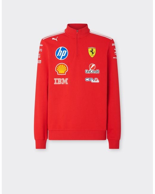 Ferrari Red Replica 2026 Puma For Scuderia Hp Half Zip Sweatshirt
