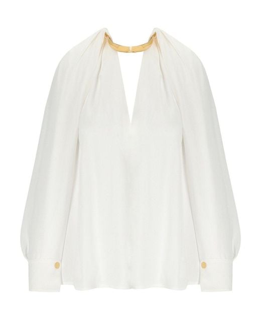 Elisabetta Franchi White Jewel Blouse