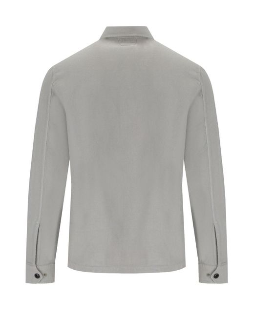 C P Company Gray Broken Drizzle Overshirt for men
