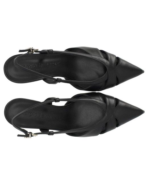Sergio Levantesi Black Edda Slingback Pumps
