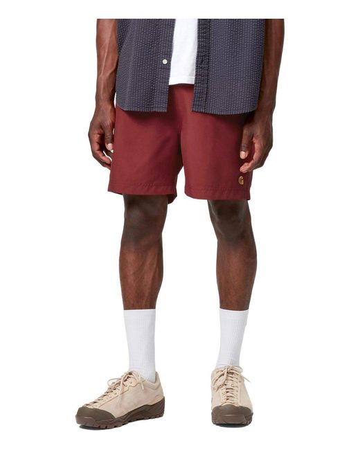 Carhartt Red Chase Oxide Swim Trunks for men