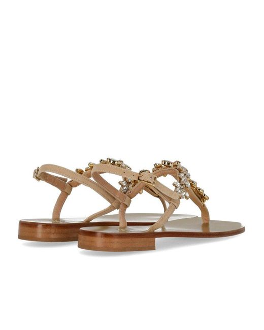 Paolo Ferrara Metallic Peach Thong Sandal