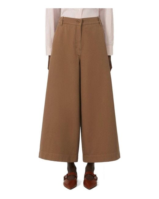 Weekend by Maxmara Brown Ariete Cropped Pants