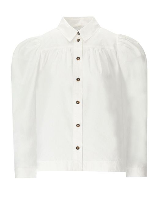 Ganni White Poplin Shirt