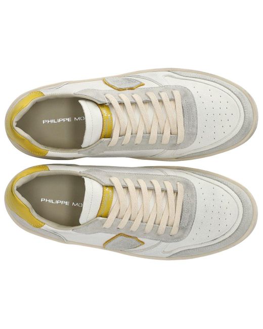 Sneaker Nice Giallo di Philippe Model in White da Uomo