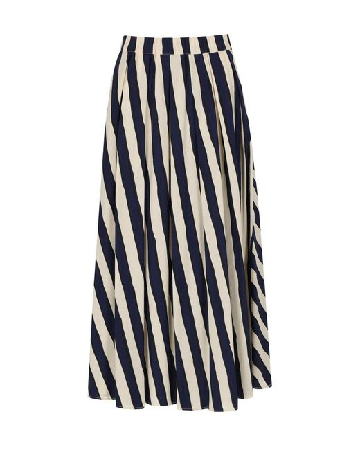 Weekend by Maxmara Blue Uomo Striped Skirt