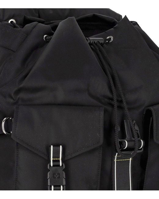 Ganni Black Re-Tech Nylon Backpack