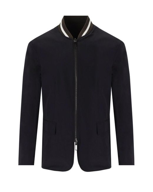Emporio Armani Black Brown Blue Reversible Jacket for men