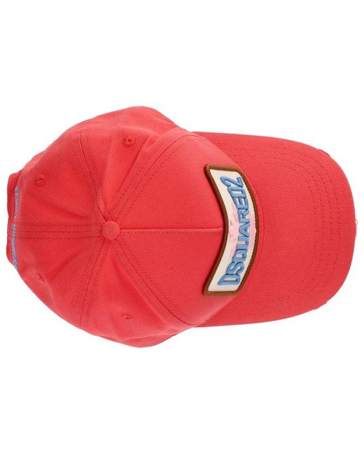 Gorra de baseball d2 patch coral DSquared² de color Red