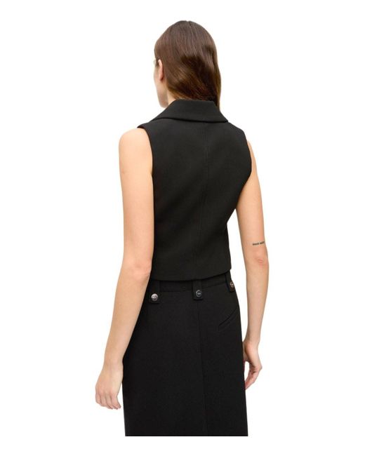 Ganni Black Crepe Vest