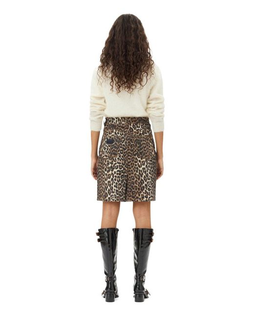 Ganni Gray Denim Animalier Skirt
