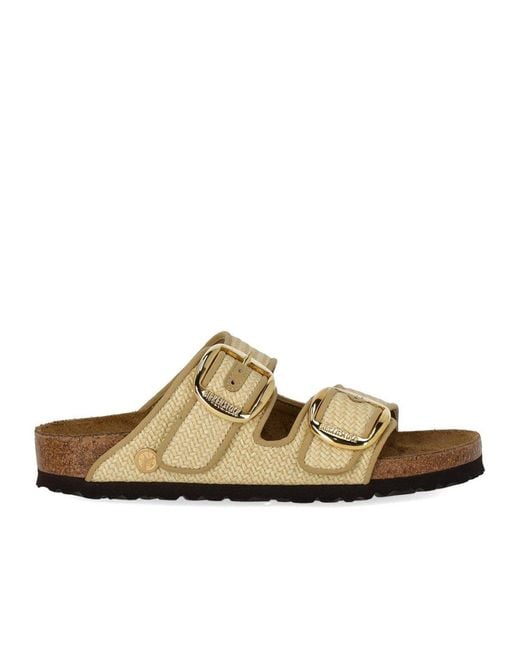 Birkenstock Brown Arizona Raffia Big Buckle Natural Sandal