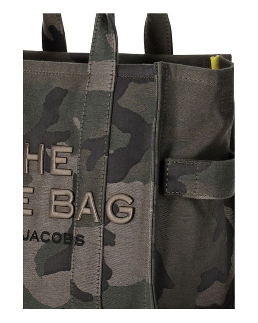 Marc Jacobs Black The Camo Jacquard Medium Tote Handbag