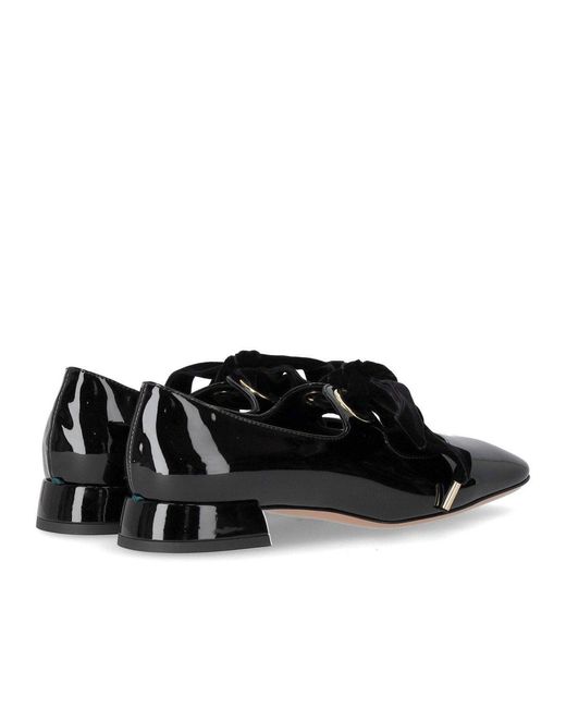 A.Bocca Black Mary Jane Ballet Flat With Bow