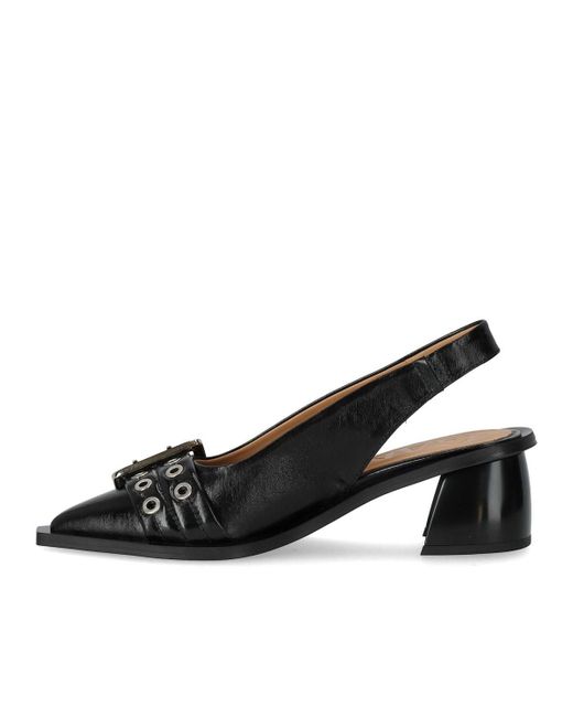 Ganni Black E slingback pumps mit schnalle