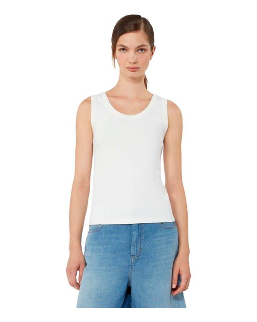 Weekend by Maxmara White Multic Ribbed Top