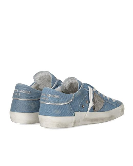 Sneaker Prsx Low Denim Bluette di Philippe Model