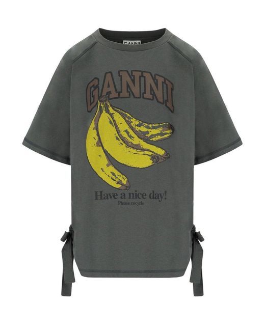 Ganni Gray Banana T-Shirt