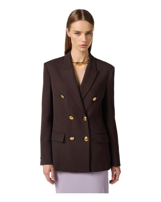Elisabetta Franchi Black Double Breasted Blazer
