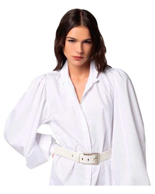 Elisabetta Franchi Overhemd Jurk Met Riem in het White