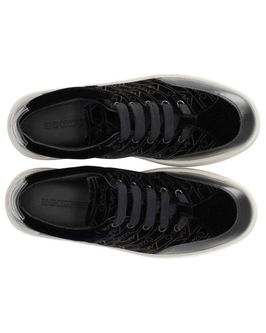 Emporio Armani Black Monogram Sneaker