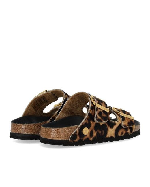 Birkenstock Brown Arizona Fur Hex Leopard Natural Sandal
