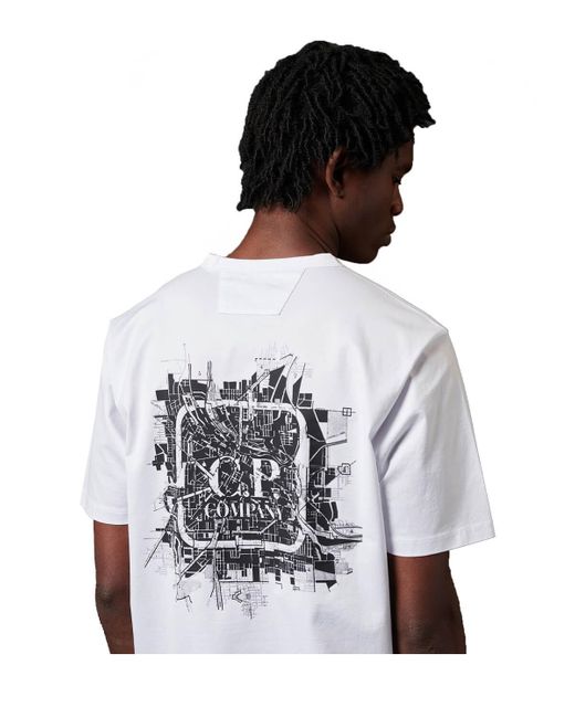 T-shirt the metropolis series graphic reverse blanc C P Company pour homme en coloris White