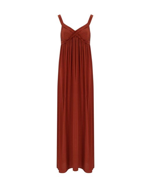Essentiel Antwerp Red Jacobean Burnt Long Dress