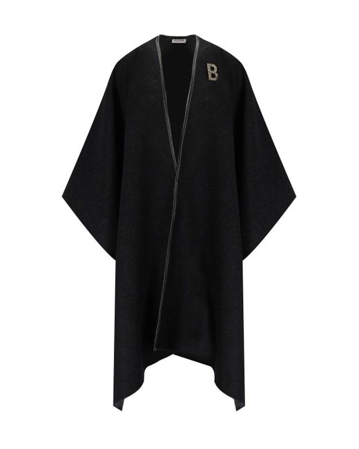 Mantella in lana nera di Blugirl Blumarine in Black